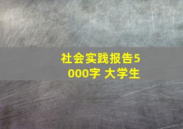 社会实践报告5000字 大学生